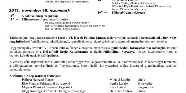 VI. Keceli Pálinka Ünnep