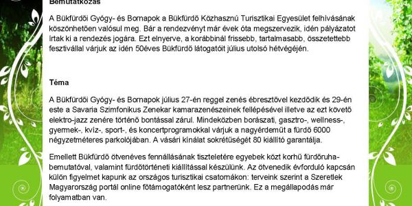 Bükkfürdői Gyógy - és Bornapok 2012.07.27-29.